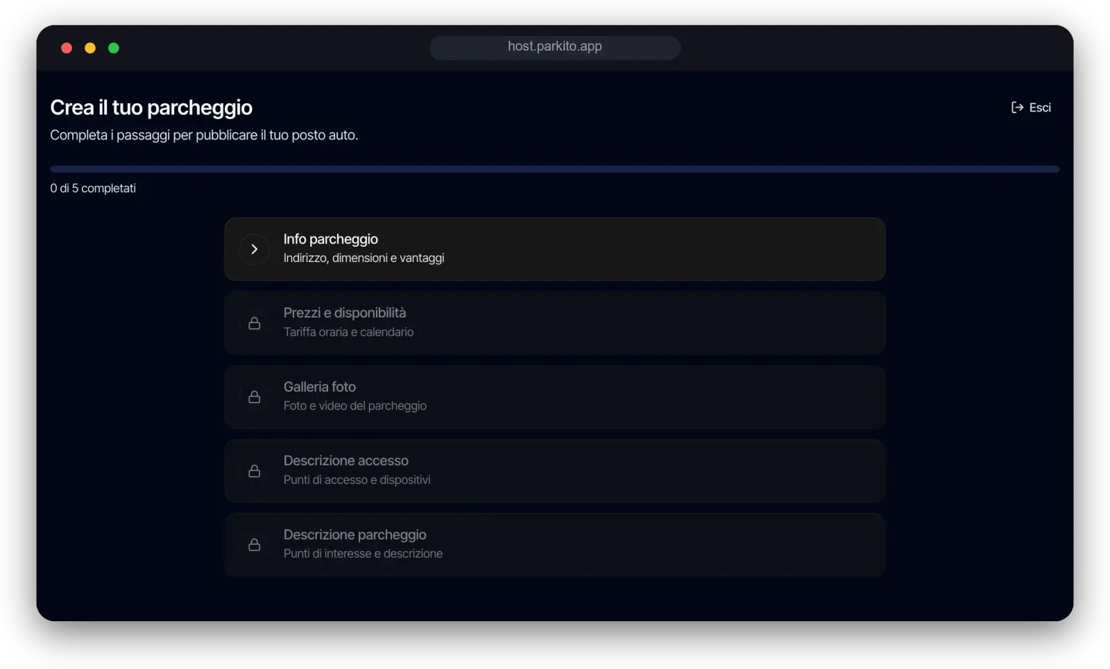 Anteprima dell'app — Dal web
