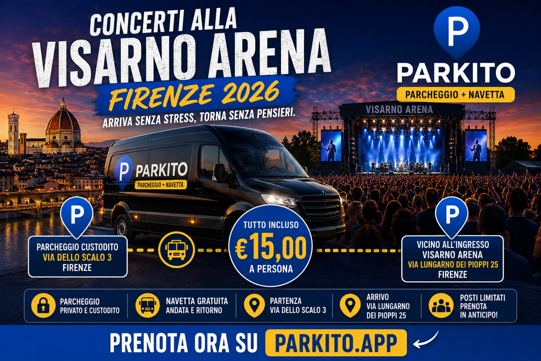 parcheggio concerto Caparezza Firenze 2026, parcheggio concerto Geolier Firenze 2026, parcheggio concerto Gemitaiz Firenze 2026, parcheggio concerto Coez Firenze 2026, parcheggio concerto Tony Pitony Firenze 2026, parcheggio custodito Firenze concerti, navetta concerti Firenze estate 2026