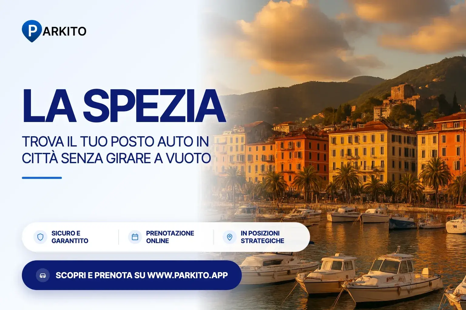 Parcheggio privato Parkito in Via Gio Batta Casoni 24 a La Spezia, a breve distanza dal centro città