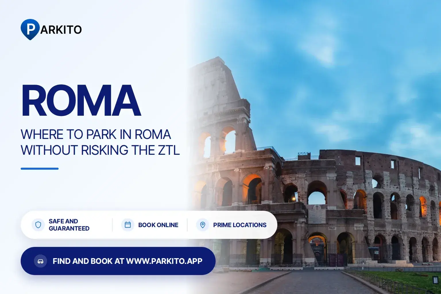 Parkito private parking space in Via degli Zingari 16 in Roma, within walking distance of the historic centre and away from restricted-traffic streets