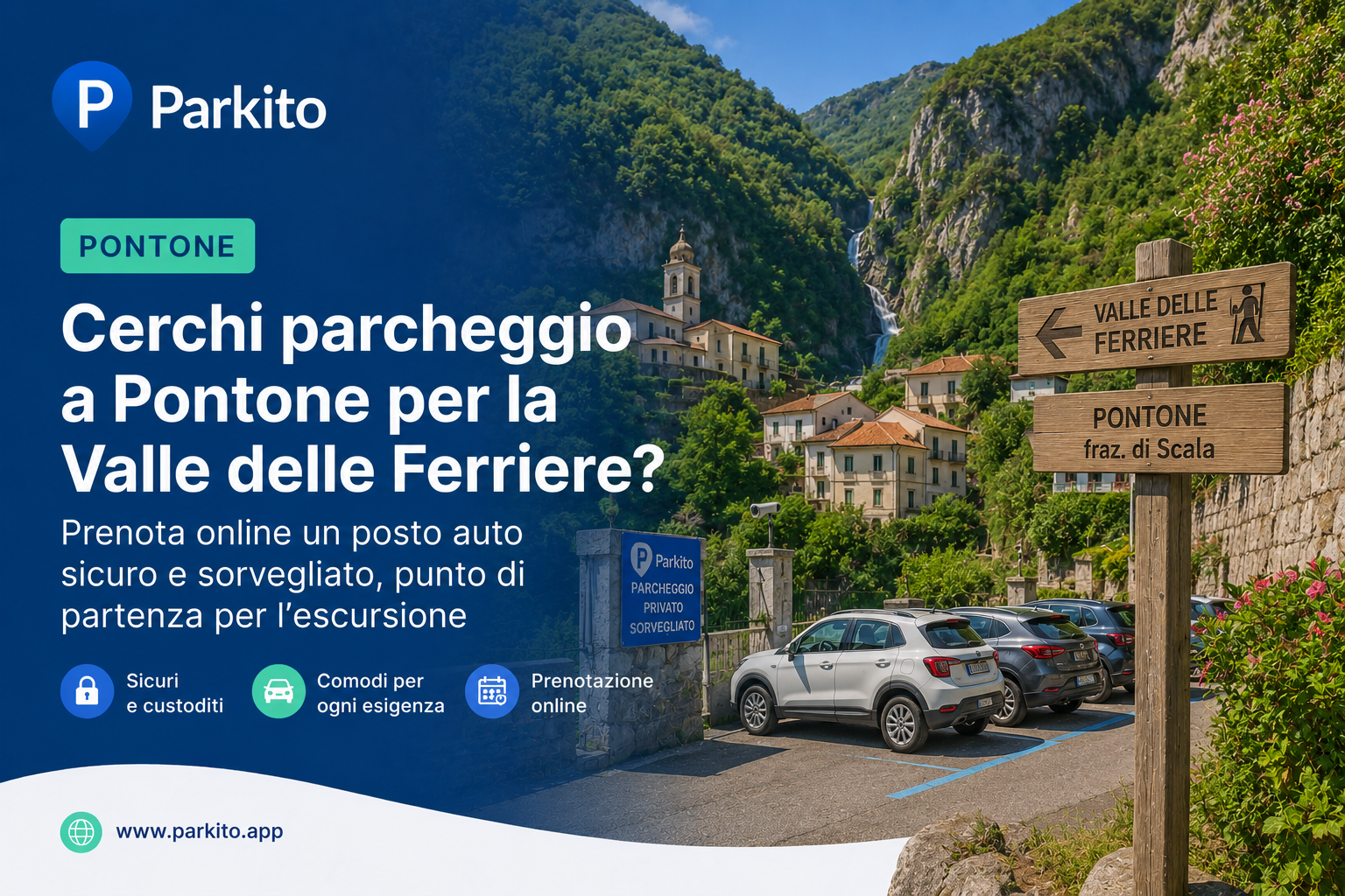 Cascate e vegetazione lussureggiante della Valle delle Ferriere vicino Pontone, Costiera Amalfitana
